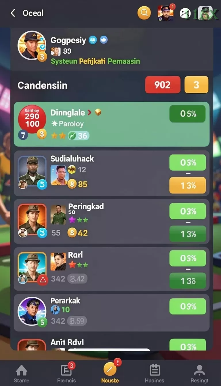 Cuplikan layar VENOM889 — menu navigasi