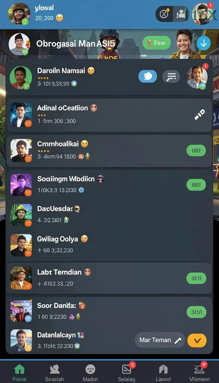 Cuplikan layar PIV8 — aktivitas